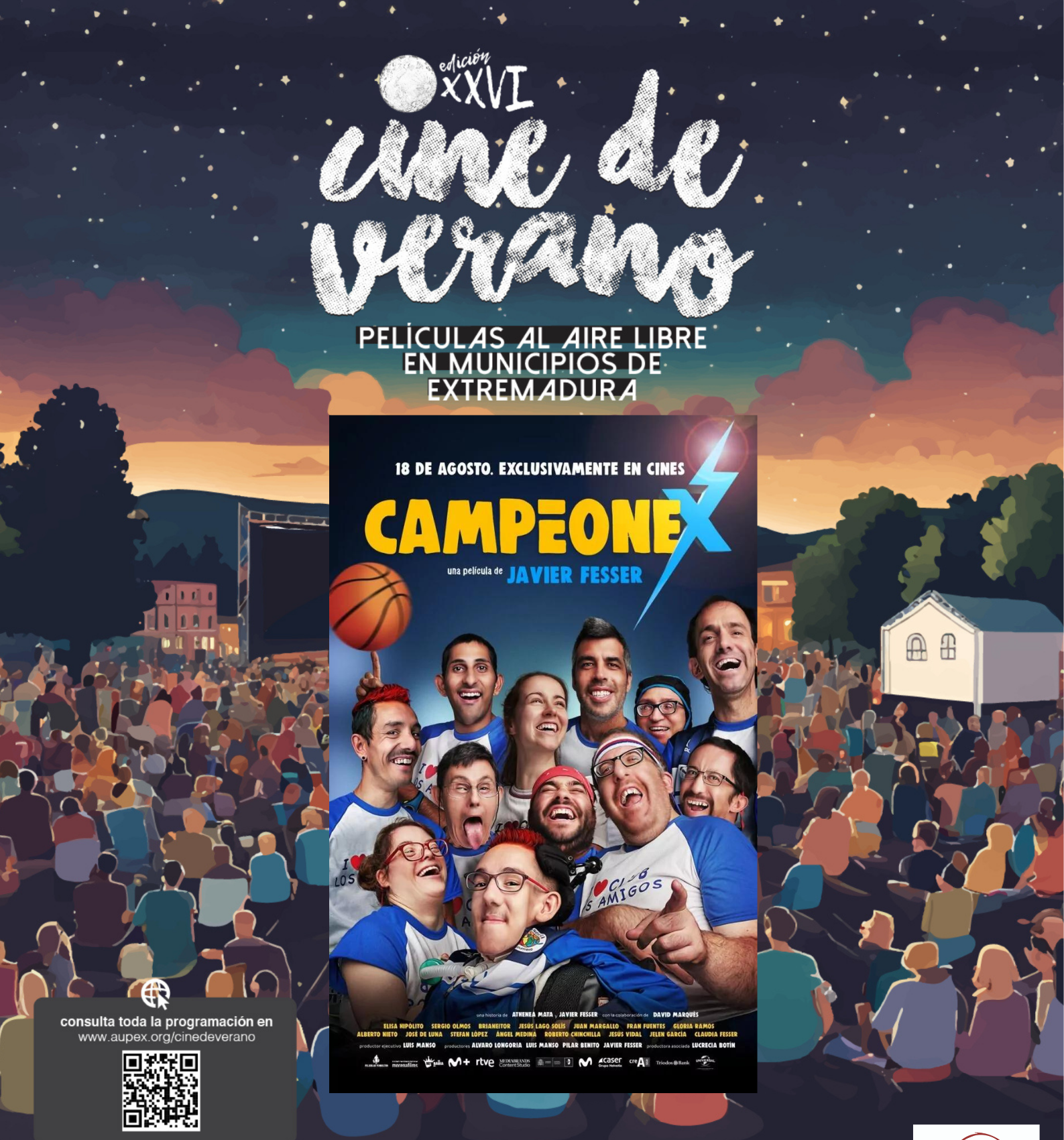 Cine de verano en plena temporada con Campeonex en Casar de Miajadas y Alonso de Ojeda, un fin de semana inolvidable