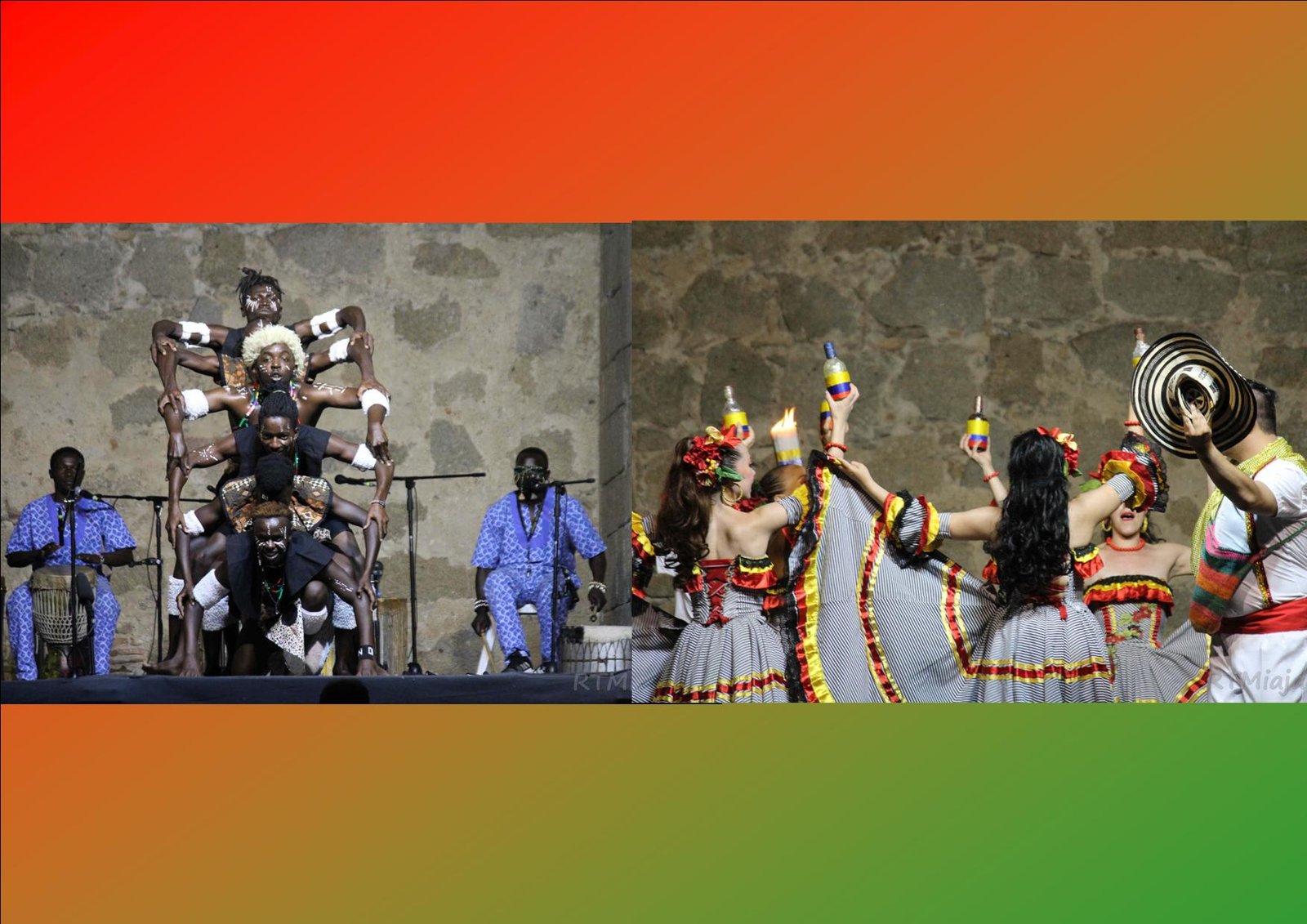 Colombianas y keniatas unen sus tradiciones en un festival de vibrante colorido y ritmo en el Pórtico de Santiago