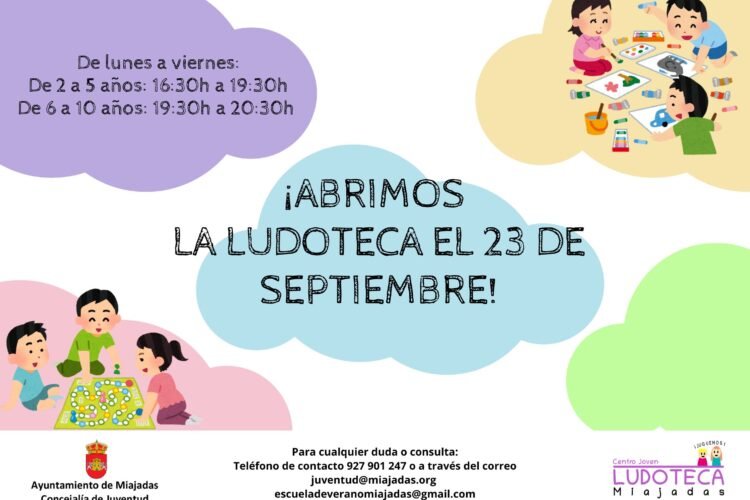 Nueva temporada de la Ludoteca Municipal comienza el próximo lunes con actividades emocionantes para niños y niñas.