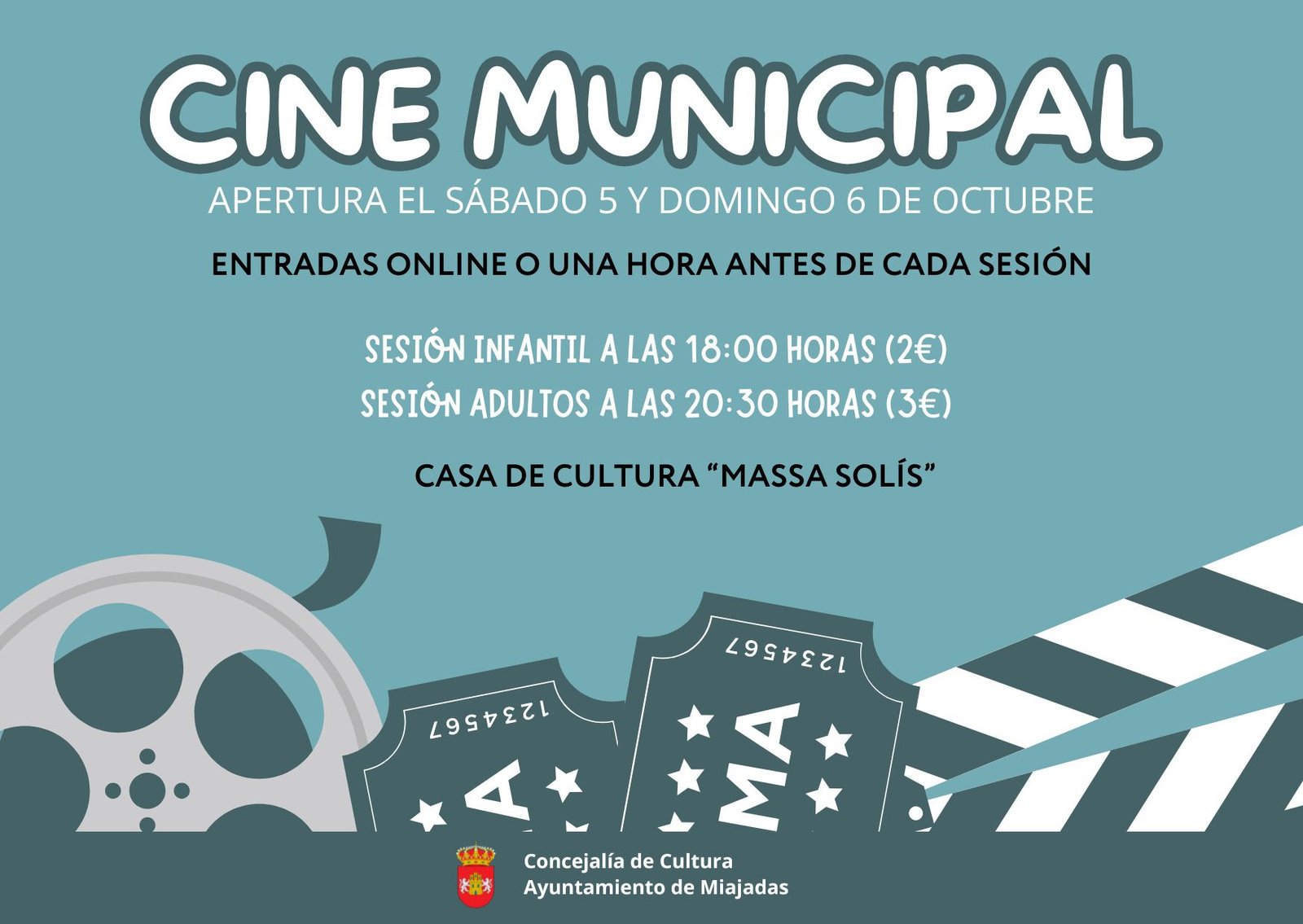 Comienza la temporada de cine en Miajadas el fin de semana del 5 y 6 de octubre