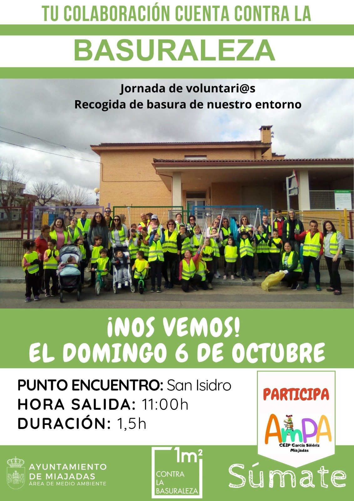 Jornada de acción contra la basuraleza: un llamado a la limpieza y protección del medio ambiente el domingo, 6 de octubre.