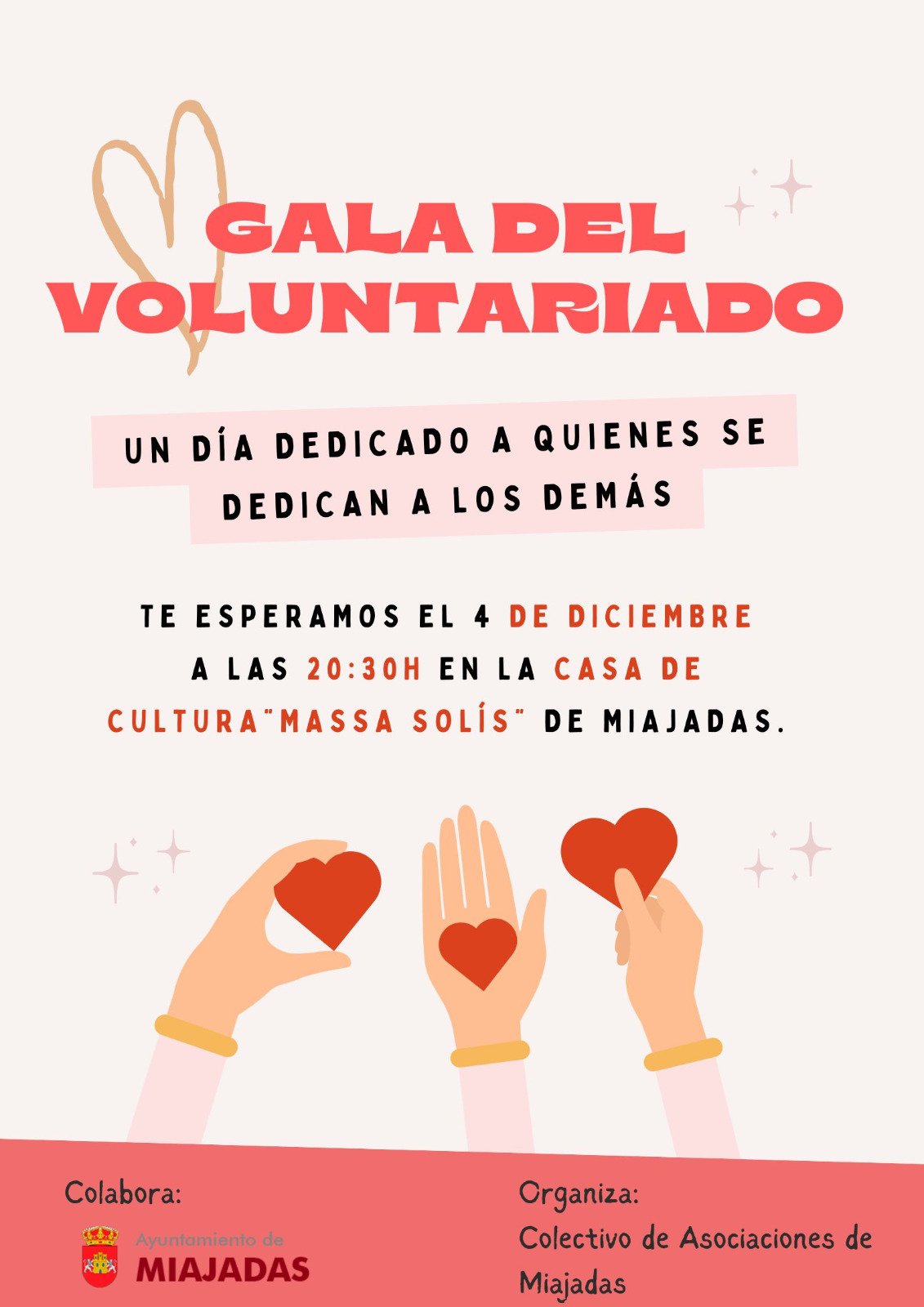 Gala en Miajadas para honrar el Día Mundial del Voluntariado con reconocimientos y celebración