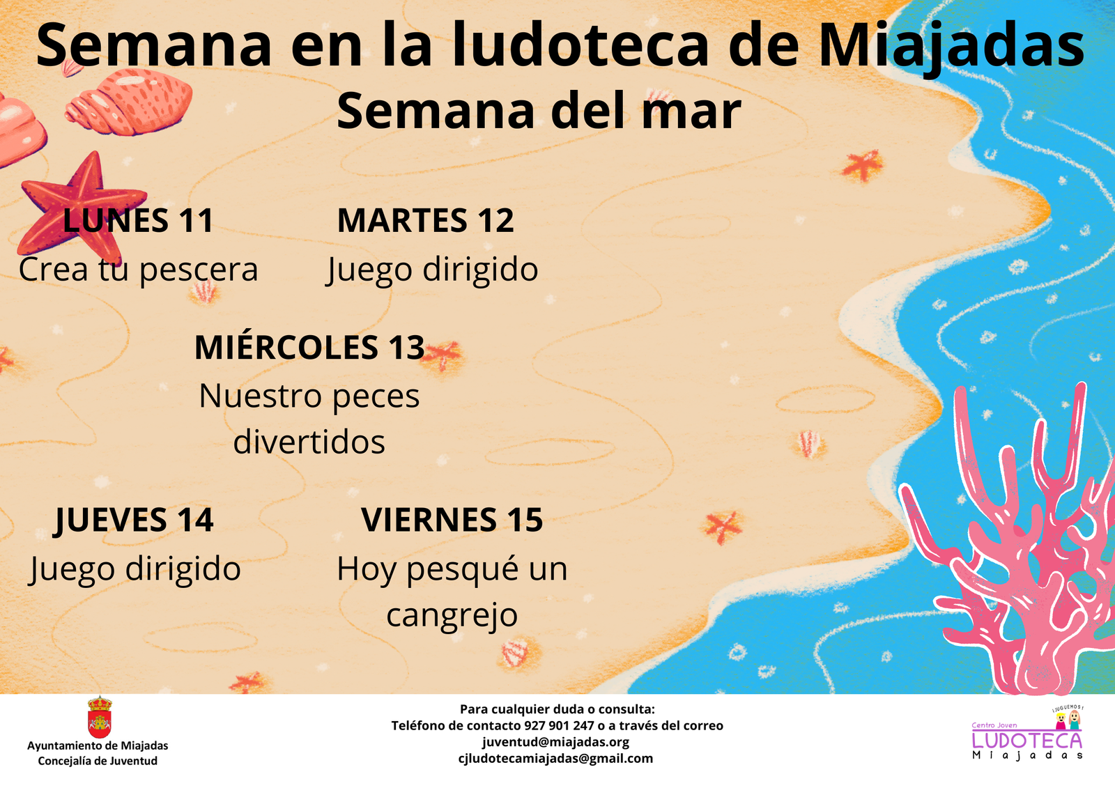 Semana maravillosa en la Ludoteca: Juegos y manualidades para todos los días de la semana