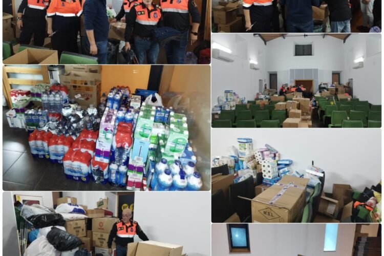 37 paquetes de asistencia humanitaria de Miajadas y pedanías listos para ser enviados a Valencia