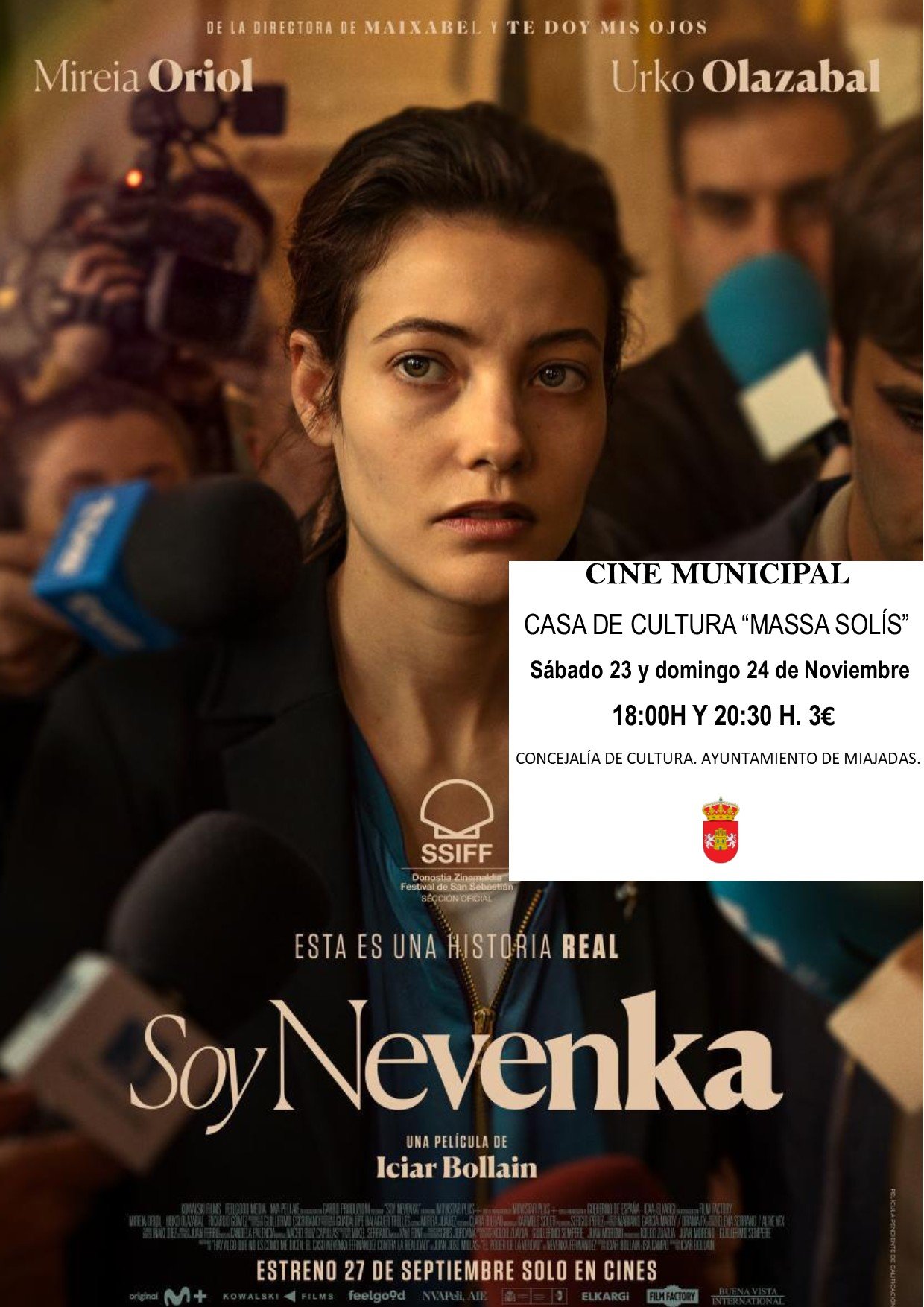 Cartelera de cine para este fin de semana: «Soy Nevenka» en todas las sesiones
