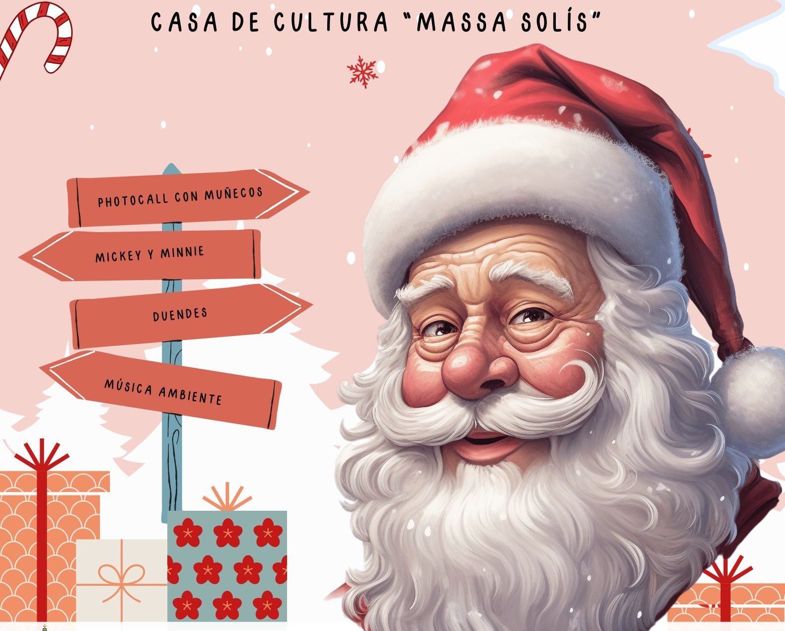 Papá Noel visitará este martes 24 de diciembre a la Casa de la Cultura en una noche mágica de Navidad.