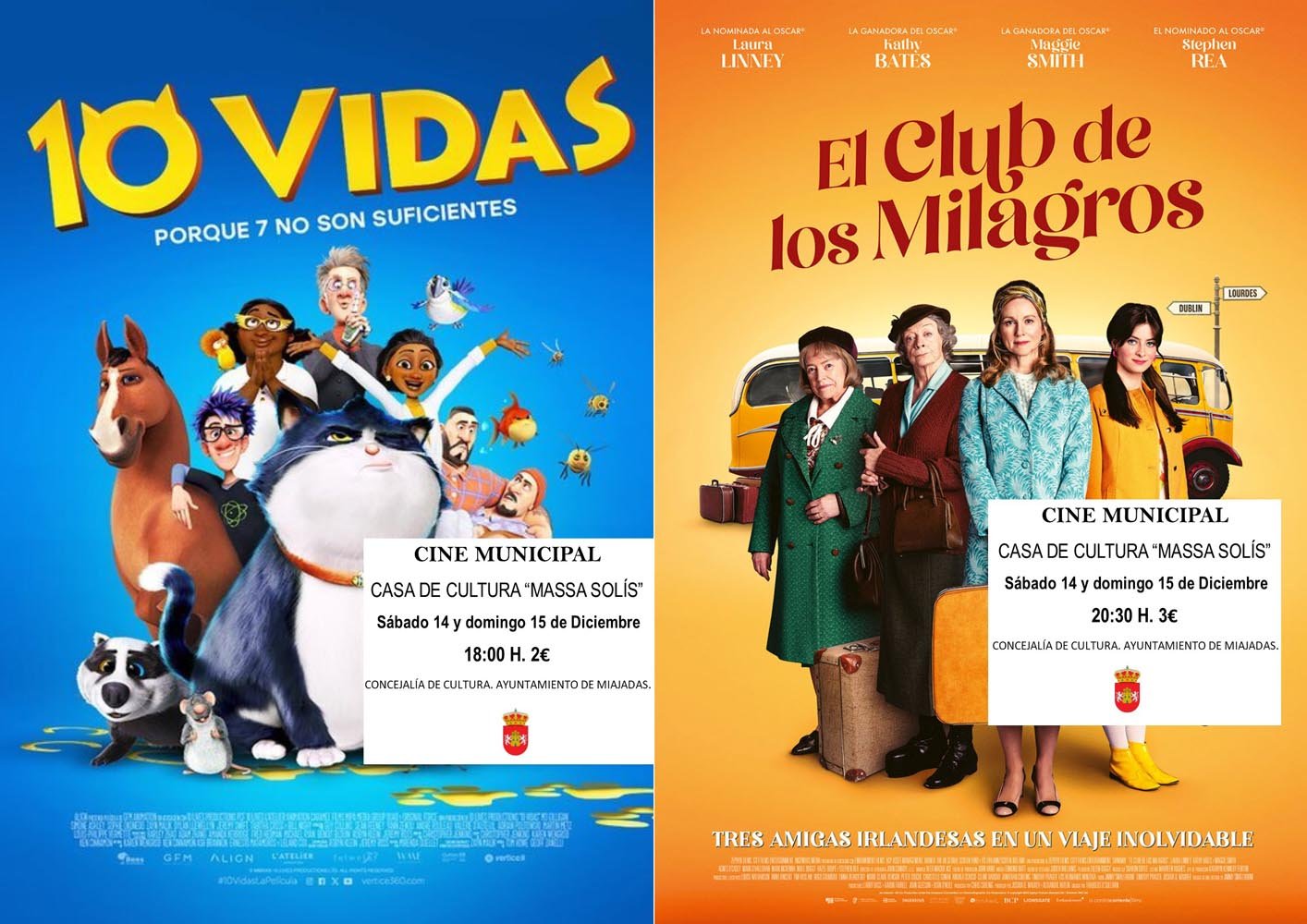 Cartelera de cine para este fin de semana: «10 vidas» y «El club de los milagros»