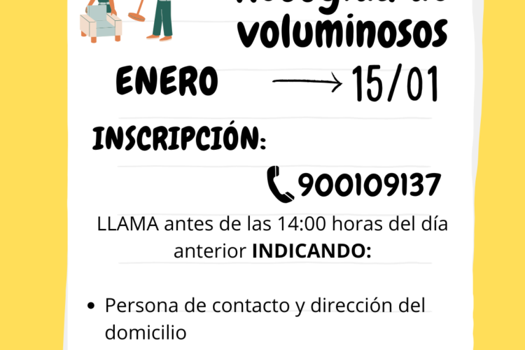 Recogida de residuos voluminosos en Miajadas el próximo miércoles, 15 de enero: ¡No te olvides de inscribirte
