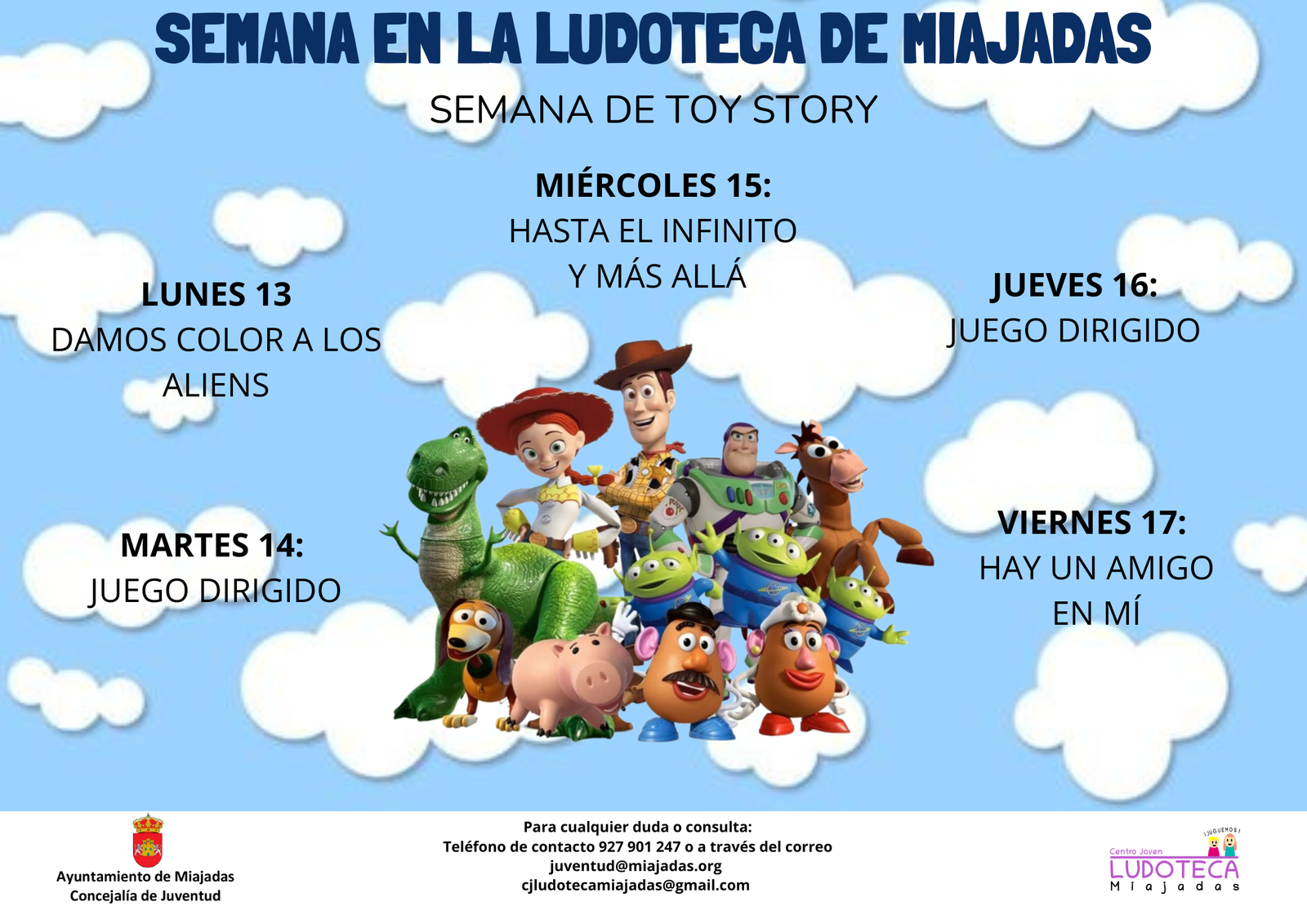 Semana de aventuras con «Toy Story» en la Ludoteca: ¡Descubre el mundo de Woody y sus amigos