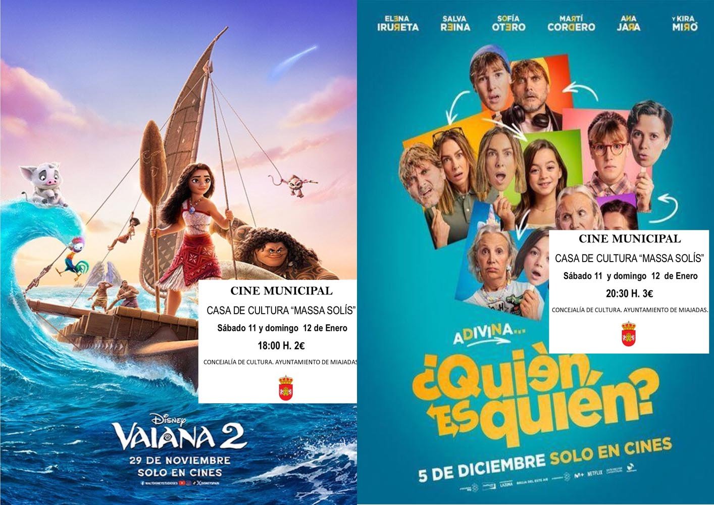 Cartelera de cine para este fin de semana: «Vaiana 2» y «¿Quién es quién?»