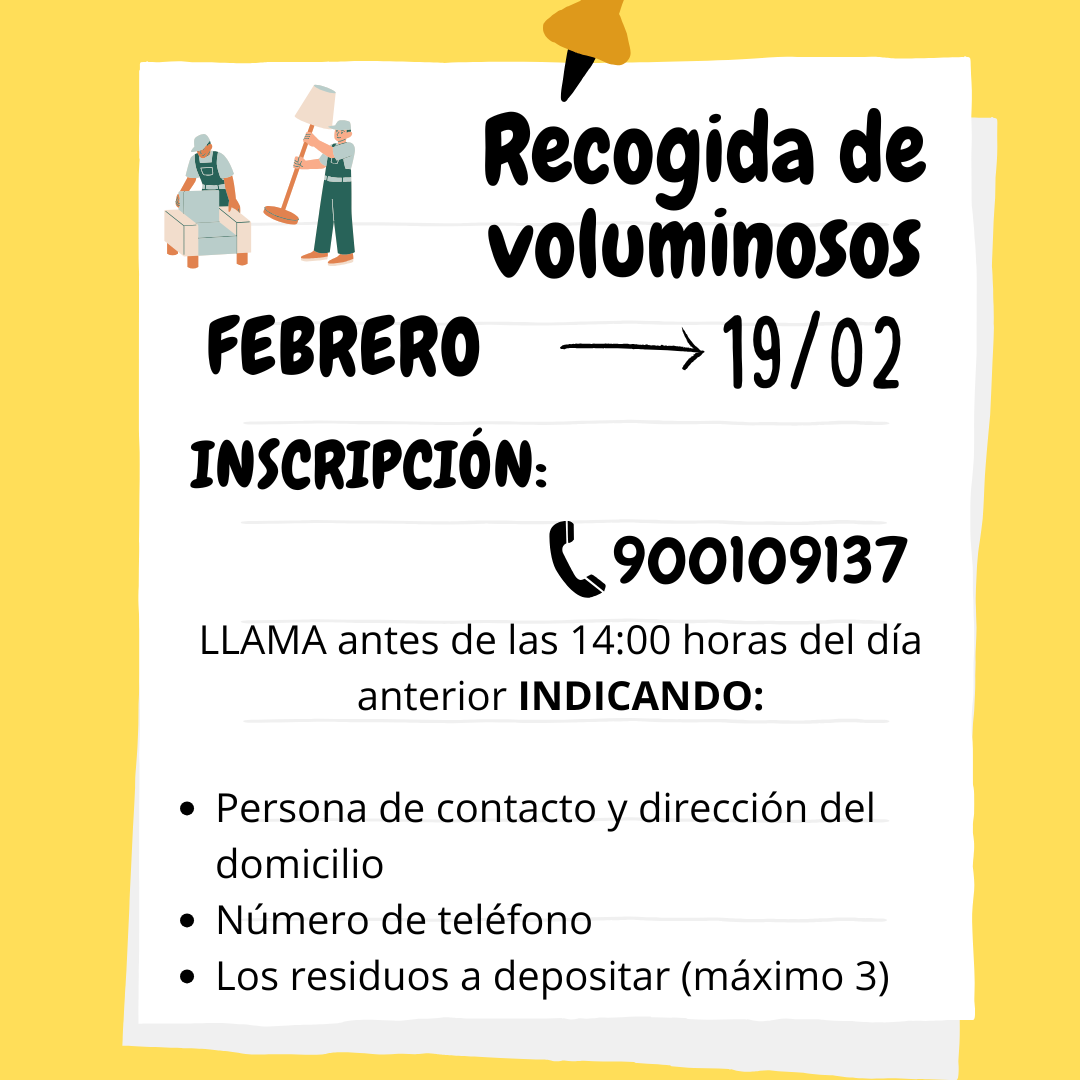 Recogida de residuos voluminosos en Miajadas: ¡No te olvides del próximo miércoles, 19 de febrero