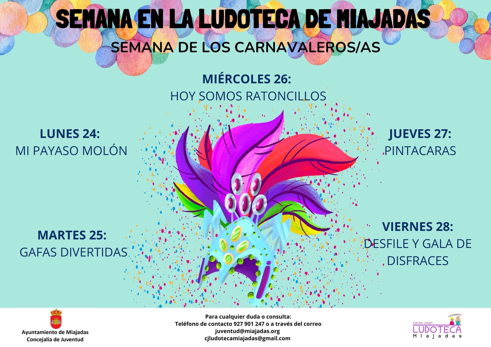 Semana de Carnaval en la Ludoteca Municipal de Miajadas: Fiestas y Tradiciones para Todos