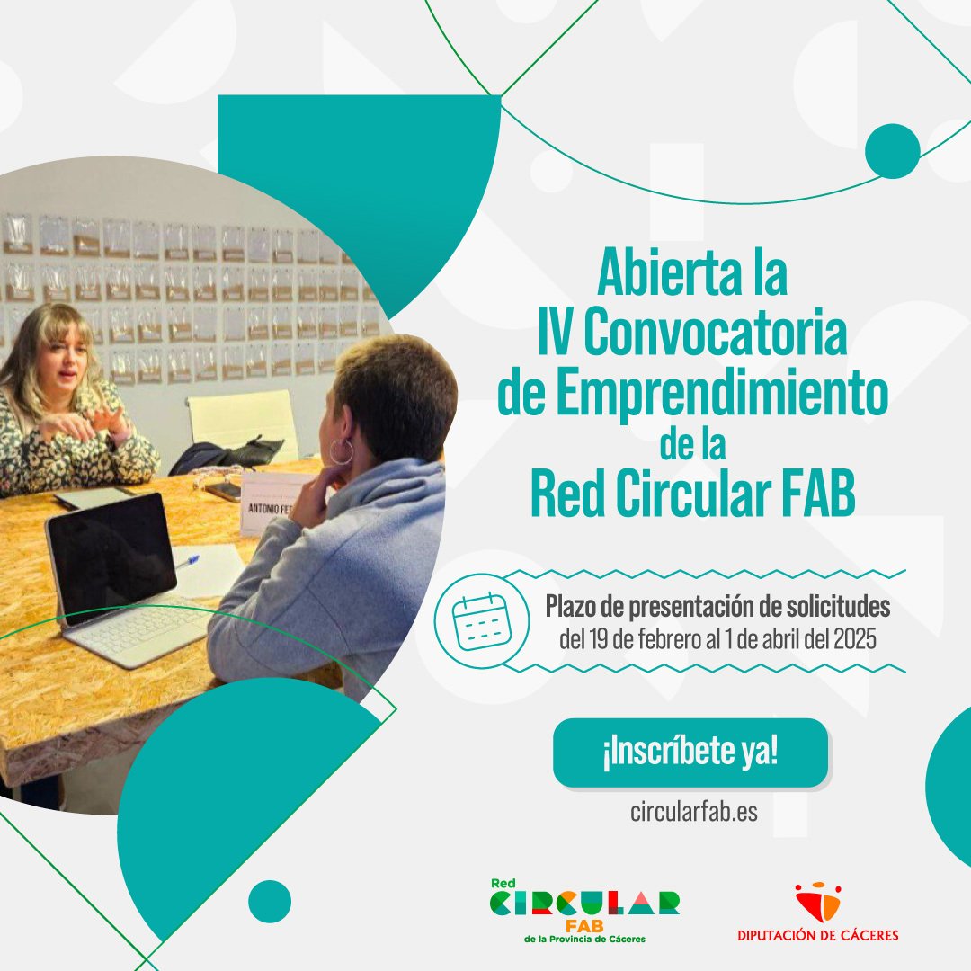 La Diputación de Cáceres lanza la IV Convocatoria de Emprendimiento con Red Circular FAB