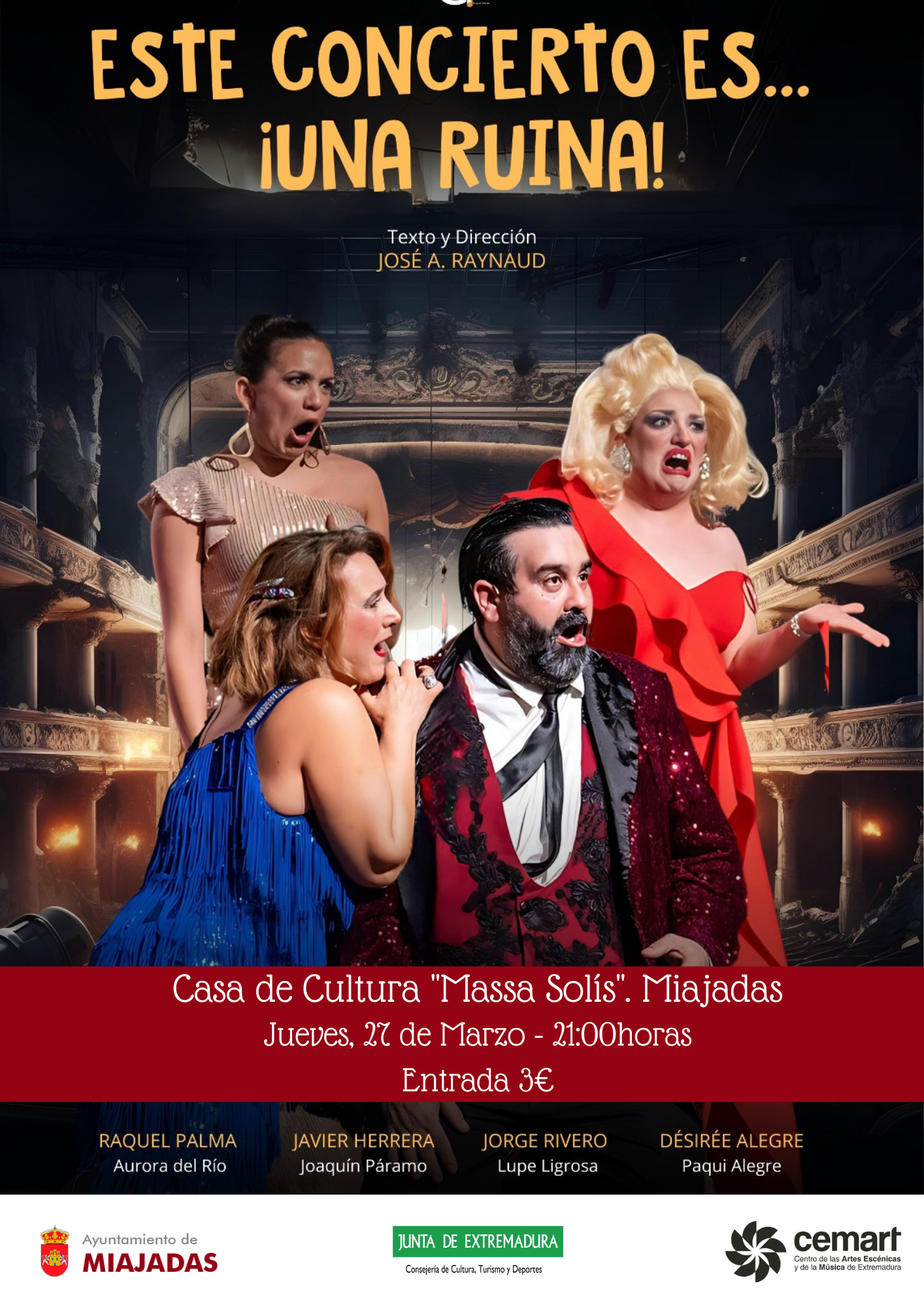 «Este evento teatral es… ¡Un espectáculo inolvidable!» en Miajadas, con motivo del Día Mundial del Teatro.