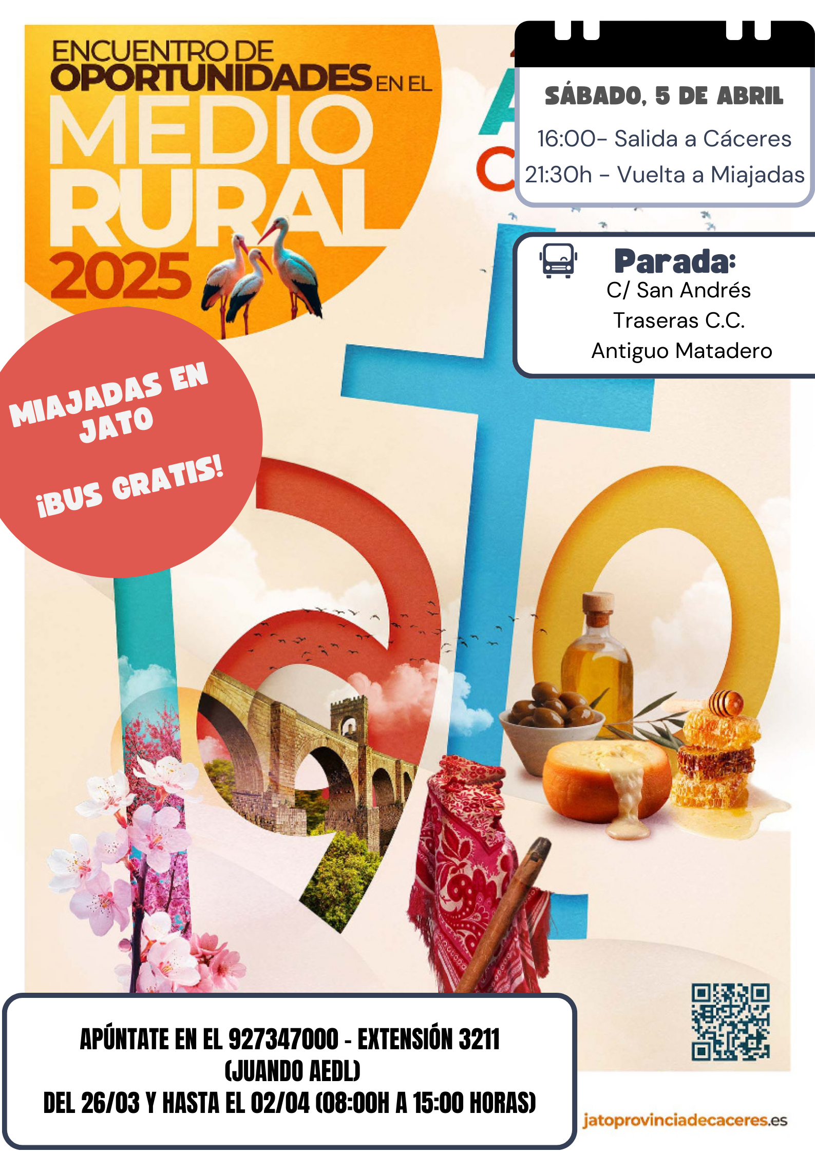 El Ayuntamiento ofrece un autobús gratuito para asistir a JATO 2025