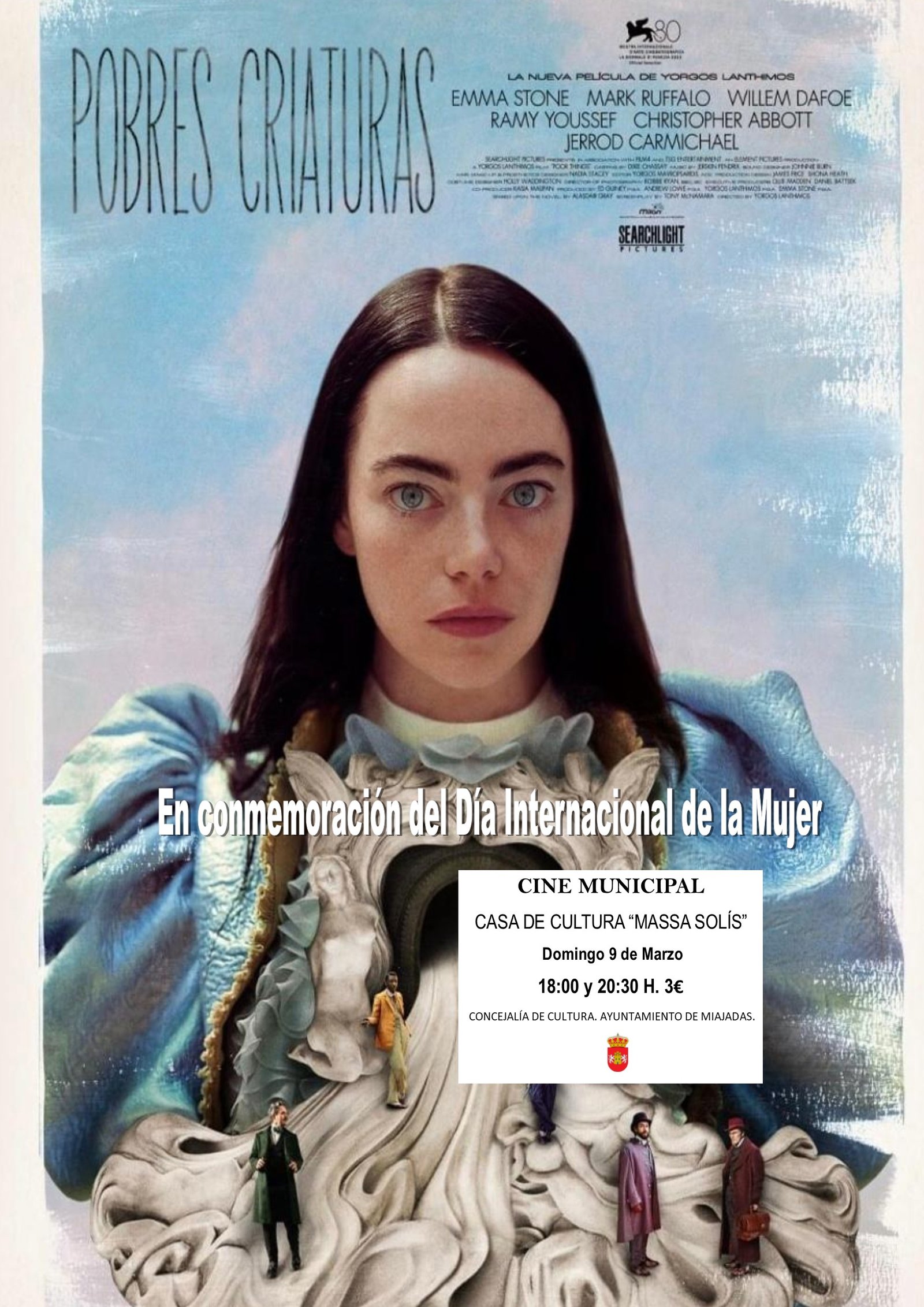 Cartelera de Cine para el domingo 9 de marzo: «Pobres Criaturas» en todas las sesiones de cine