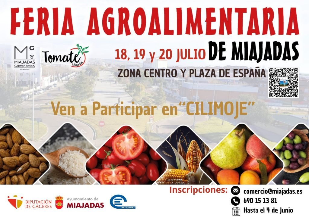 Abierto el plazo de inscripción para la VII Feria Agroalimentaria de Miajadas – ¡No te pierdas la oportunidad