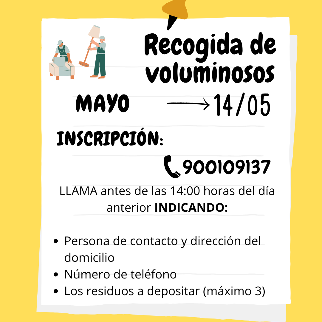 Recogida de voluminosos en Miajadas el próximo miércoles, 14 de mayo: ¡No te pierdas esta oportunidad