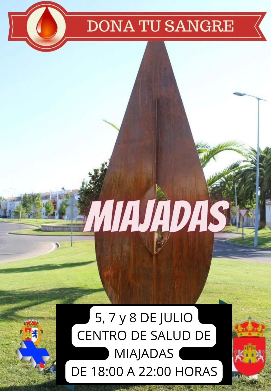 El Banco de Sangre de Extremadura en Miajadas: Donaciones los días 5, 7 y 8 de julio
