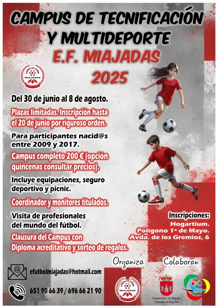 La Escuela de Fútbol presenta el 3º Campus de Tecnificación: Fútbol y Multideportes, un evento inigualable para deportistas de élite.