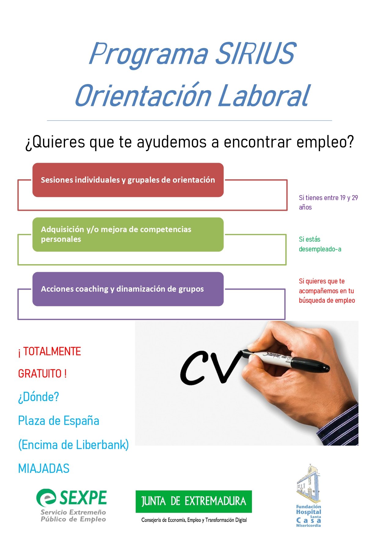 El programa de orientación laboral SIRIUS en Miajadas continúa hasta octubre, apoyando a jóvenes en su búsqueda laboral.