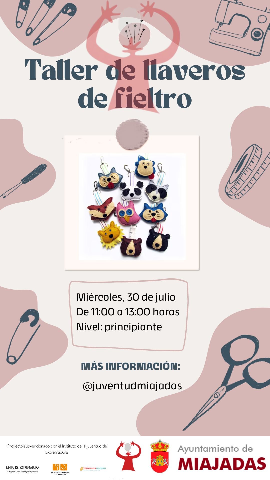 Aprende a crear llaveros de fieltro este miércoles en el taller del ECJ ¡participa y descubre tu talento!