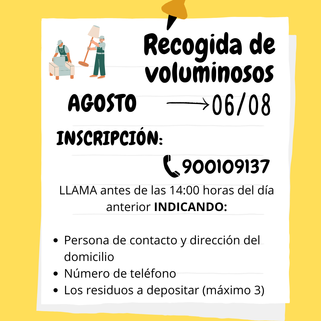 Recogida gratuita de trastos voluminosos en Miajadas el miércoles 6 de agosto, ¡no lo dejes pasar!