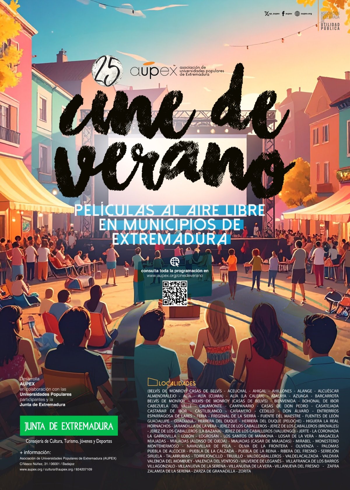 El verano se vive en Miajadas, Alonso de Ojeda y Casar de Miajadas con el Cine de Verano de AUPEX en agosto