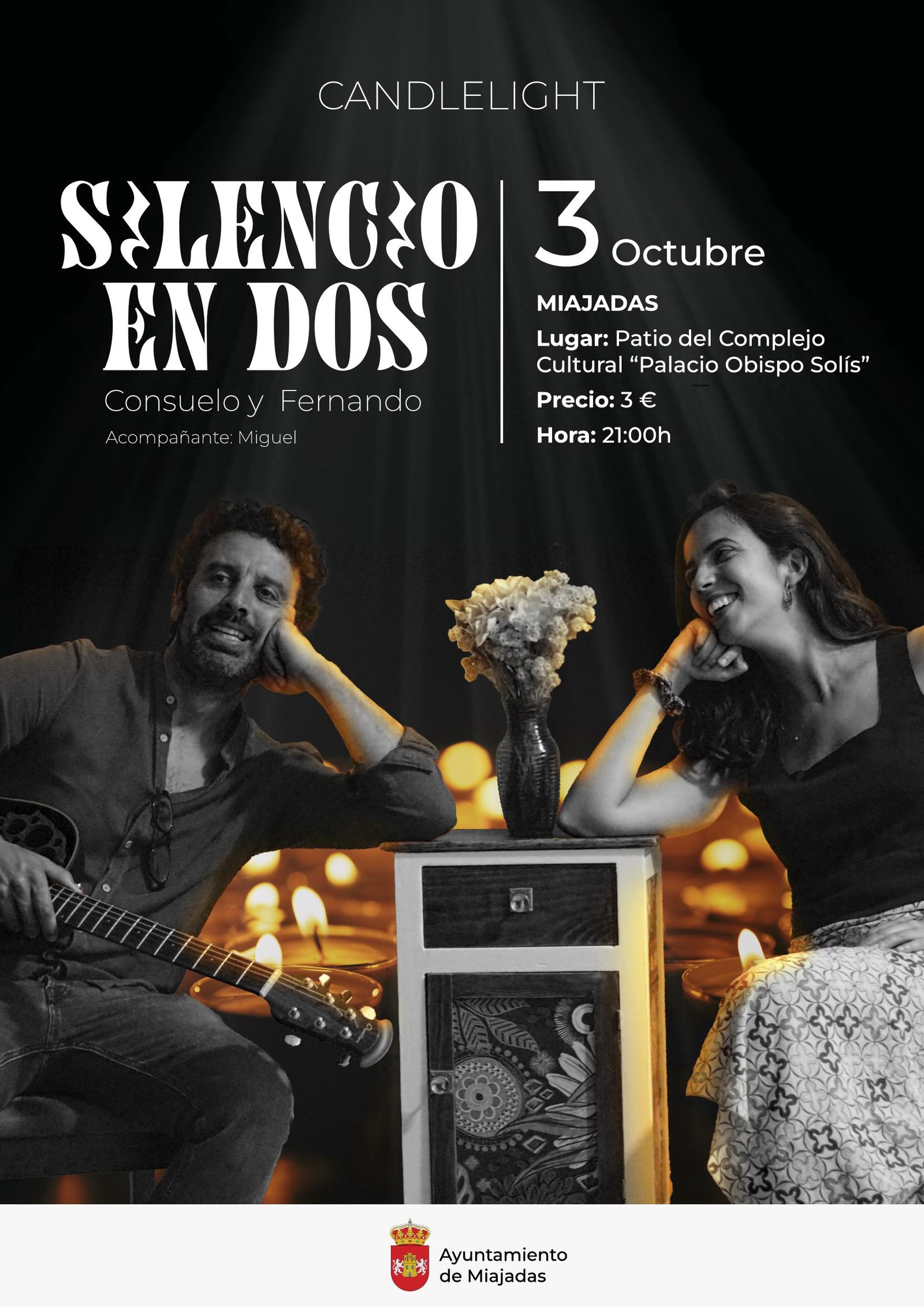 Disfruta la magia de la música y luz en el concierto Candlelight con Consuelo y Fernando el 3 de octubre en Miajadas