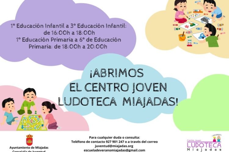 El Centro Joven Ludoteca vuelve a abrir sus puertas este lunes 22 de septiembre con novedades y diversión asegurada